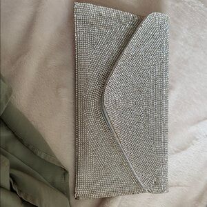 Steve Madden Silver Rhinestone Clutch
